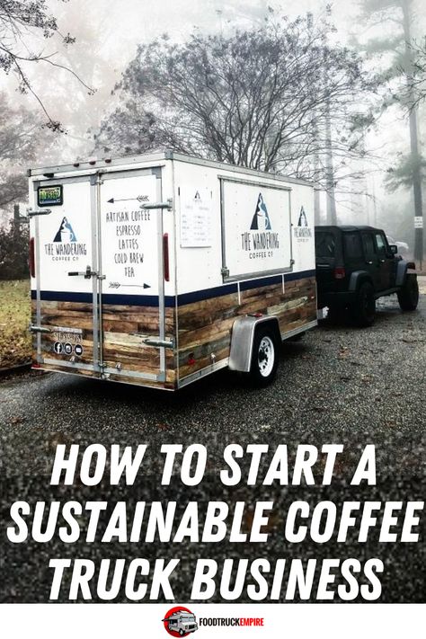 Food Truck Coffee Ideas, Starting A Coffee Trailer, Coffee Rv Business, Coffee Carts Ideas Business, Coffee Trailer Business Plan, How To Start A Mobile Coffee Business, Coffee Truck Business Plan, Cargo Trailer Coffee Shop, Coffee Trailer For Sale