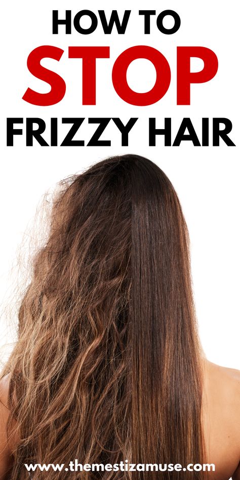 Tired of battling frizzy hair? Unlock the secrets to smooth, frizz-free locks with these smart strategies and quality products. Embrace sleek, glossy hair with these expert tips! Frizzy Hair Products Frizz Control, Natural Frizzy Hair, Haircut For Frizzy Hair, Smooth Hair Tips, Frizzy Hair Routine, Coloring Curly Hair, Frizzy Hair Hairstyles, Remedies For Healthy Hair, Curly Hair Guide