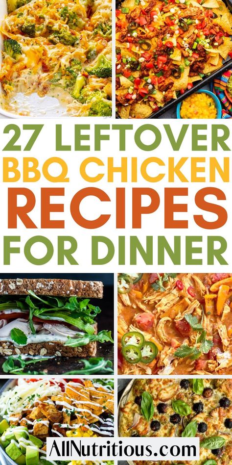 Pulled Bbq Chicken Meal Ideas, Bbq Chicken Lunch Ideas, Dinner Ideas Bbq Chicken, Leftover Barbeque Chicken Recipes, Recipes Using Bbq Chicken, Bbq Chicken Dinner Recipes, Meals With Bbq Chicken, Barbecue Chicken Leftovers Recipe, What To Make With Bbq Chicken