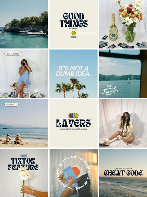 5 tips to give your retro brand's Instagram feed a boost with inspiring visuals, from using color palettes and typography to creating unique content and #Mariana #Insta_Post_Ideas_Business #Instagram_Pinned_Post_Banner #Instagram_Banner_Ideas Instagram Pinned Post Banner Ideas, Playful Instagram Feed, Design Agency Instagram Feed, Aesthetic Social Media Post, Product Instagram Feed, Vintage Instagram Feed, Retro Instagram Feed, Instagram Aesthetic Post, Aesthetic Post Ideas