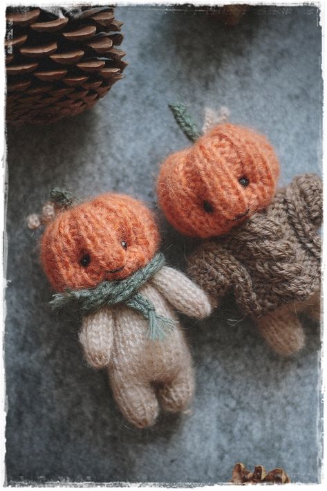 Pumpkin Head Doll, Fall Pumpkin Crafts, Doll Knitting, Animal Knitting Patterns, Jumper Knitting Pattern, Cute Sewing Projects, Crochet Goodies, Pumpkin Head, How To Purl Knit