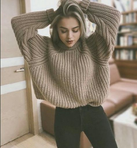 Woollen Sweater, Sweater Jumper Dress, Turtleneck Sweater Outfit, Woolen Clothes, Woolen Sweaters, Big Sweaters, Ladies Turtleneck Sweaters, Sweater For Women, Hand Knitted Sweaters