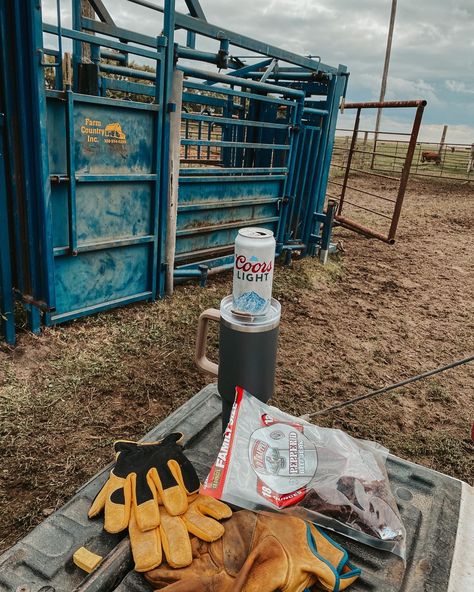 Coors light, Cattle chute, beef jerky, farm work, farm, aesthetic Yard Work Aesthetic, Cattle Farm Design, Ranch Work Aesthetic, Cattle Farm Aesthetic, Coors Light Aesthetic, Cattle Ranch Aesthetic, Farm Work Aesthetic, Farrier Aesthetic, Hillbilly Aesthetic