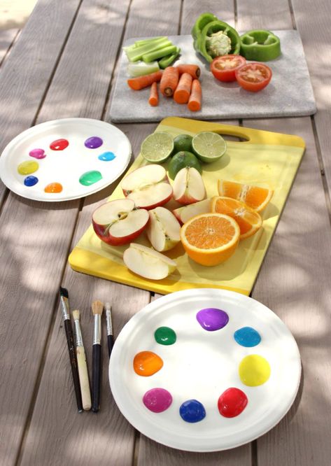 Preschool Craft Activities, Afternoon Crafts, Fruit Crafts, Nursery Activities, Family Painting, Fruit Painting, Variety Of Fruits, Fruit Art, A Craft