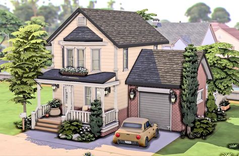 Sims 4 20x15 House Layout, Sims 4 Single Mom House, Single Mom House, 1920 House, Sims Decor, Bloxburg Houses, Sims Builds, Sims 4 House Building, Sims Ideas