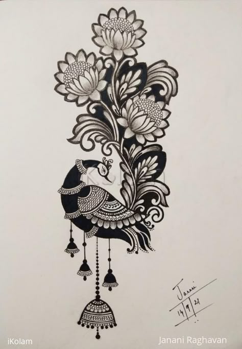 Mehndi Sketch Design, Madhubani Peacock Design, Madhubani Mehendi Designs, Lippan Art Peacock Design, Mehndi Designs Drawing, Mehndi Designs Peacock, Peacock Lippan Art, Peacock Drawings, Peacock Mehndi