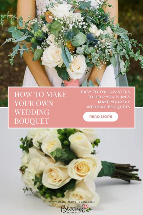 How to make wedding bouquet. Easy DIY bridal bouquet. How to DIY a wedding bouquet for bride, wedding party & bridesmaids. Affordable wedding flowers. BloomsByTheBox.com ships the best DIY flowers for weddings, parties & events. Shop premium, high-quality fresh-cut flowers, greens & floral design supplies for weddings, entertaining & events. Cheap, affordable, bulk & wholesale fresh flowers. Use our DIY flower advice & tutorials to make your own floral arrangements, bouquets & centerpieces. Diy Bouquet Wrap Wedding, Wedding Bouquet How To, Inexpensive Wedding Flowers Spring, How To Make Your Own Bridal Bouquet, How To Make Your Own Bouquet, How To Make A Bridal Bouquet Tutorials, How To Build A Bouquet, Diy Bouquet Wedding Artificial Flowers, Wedding Bouquet Ideas Diy