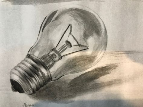 Bulb Drawing, Light Bulb Drawing, Realistic Drawings, Made By Me, Light Bulb, Drawings, Quick Saves, Art