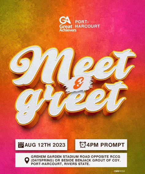 Meet And Greet Flyer Design Meet And Greet Flyer Design, Meet And Greet Poster Design, Church Media Design, Sleek Ponytail Hairstyles, Graphic Design Course, Year Book, Flyer Design Inspiration, Church Poster, Meet And Greet