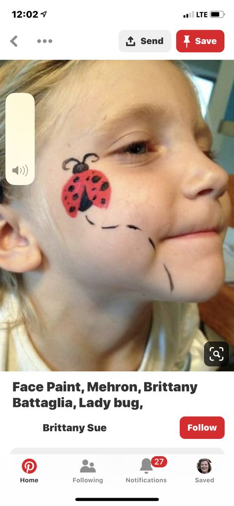 Zoo Animal Face Paint Easy, Easy Carnival Face Painting Ideas, Easy Summer Face Painting, Childrens Face Paint Ideas, Little Boy Face Paint, Face Paint Ladybug, Super Easy Face Paint, Ladybug Face Painting, Harvest Face Painting Ideas