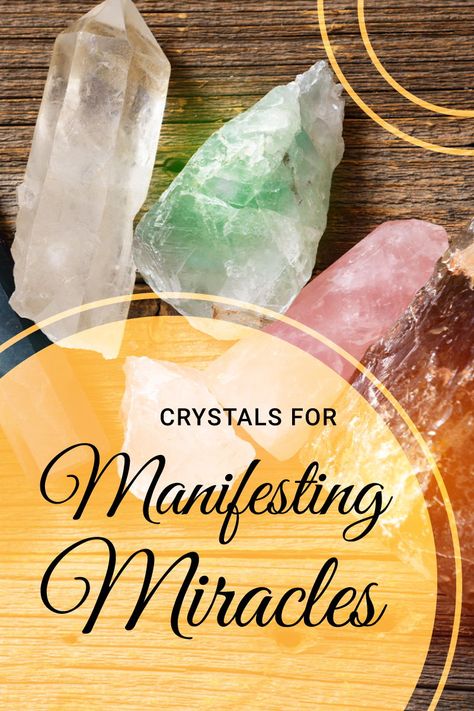 Need a nudge in the direction of your dreams? The truth is, we all need a miracle once in a while. If only we could create miracles to alleviate the strain of the tough times. Fortunately, there are crystals for manifesting miracles, dreams, and desires! This is the power of manifestation. What are the best crystals for manifesting miracles? Read on to discover our top five choices! Stones For Manifestation, Crystal Prescriptions, Best Crystals For Manifesting, Crystal Packs, Astrology Crystals, Wiccan Journal, Crystals For Manifesting, Protective Crystals, Chakra For Beginners