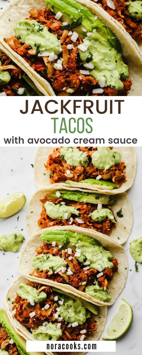 Pulled Jackfruit Tacos, Healthy Vegan Tacos, Jackfruit Taco Meat, Jerk Jackfruit Tacos, Shredded Jackfruit Recipes, Best Vegan Tacos, Easy Vegan Jackfruit Recipes, Meals With Jackfruit, Jackfruit In Brine Recipes