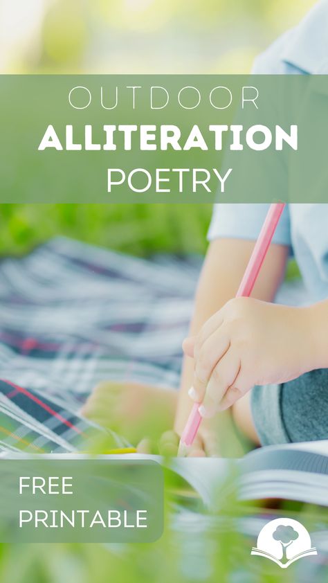 Kids will love using alliteration with this fun poetry activity. For this activity they will head outside and choose a variety of different items for them to describe and complete the table. Once they have done a few items they can piece together their alliteration poem. Alliteration Poem, Alliteration Poems, Fun Poetry Activities, Alliteration Activities, Figurative Language Lessons, Poetry Activity, Poetry Lesson, Teaching Freebies, Poetry Activities