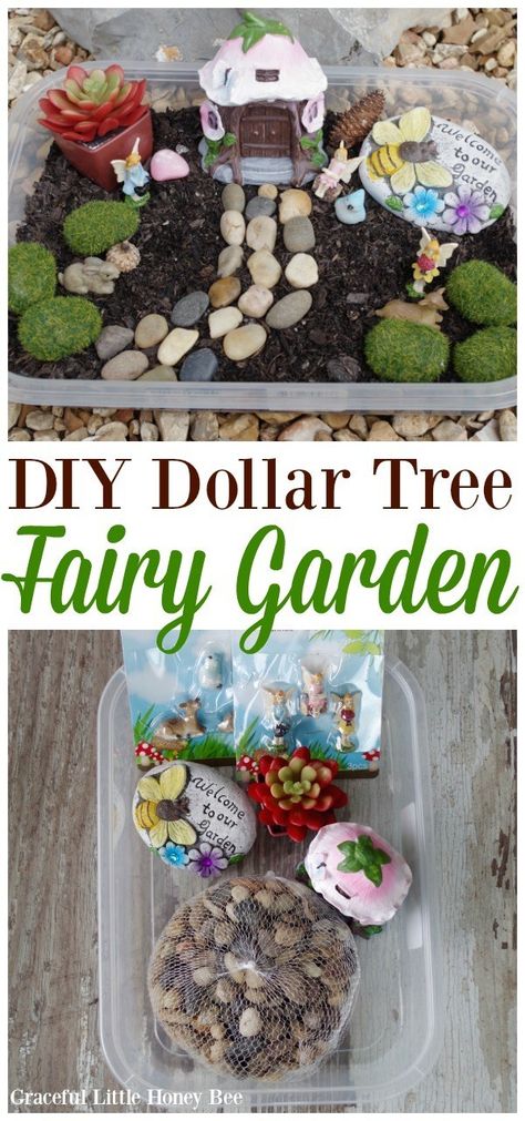 Dollar Tree Fairy Garden, Tree Fairy Garden, Kids Fairy Garden, Tree Fairy, Kids Craft Room, Fairy Garden Crafts, Spring Crafts For Kids, Dollar Tree Diy Crafts, Diy Fairy