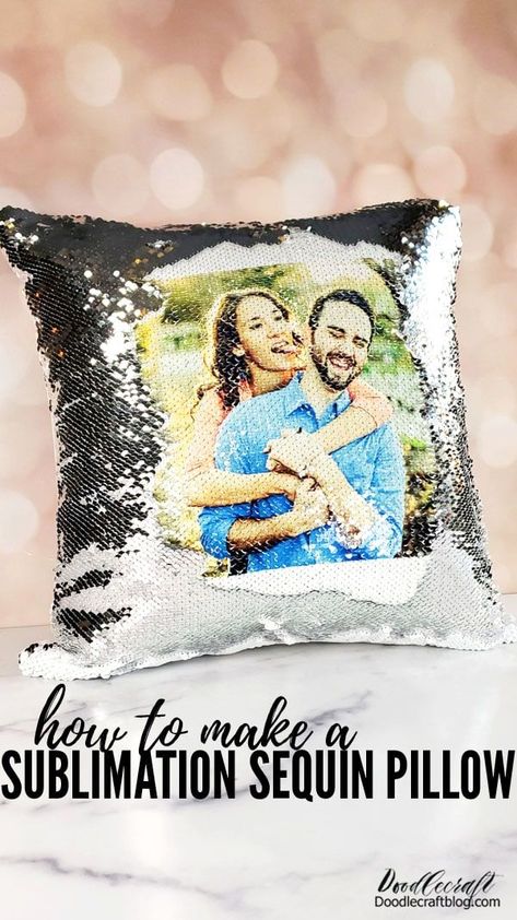 How to Make a Reverse Sequin Pillow with HTVRONT Auto Heat Press! See how easy it is to make a reversible sequin pillow using sublimation printing and the HTVRONT Auto Heat Press! I love personalized gifts, so sublimation is my current favorite. Bff Christmas Gifts, Bff Christmas, Sequin Cushion, Mermaid Pillow, Sequin Pillow, Custom Pillow Cases, Photo Pillows, Personalized Pillows, Pillow Gift