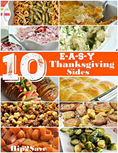 10 Easy Thanksgiving Side Dish Recipes. From Hip2Save.com Easy Recipes Slow Cooker, Easy Thanksgiving Recipes Sides, Thanksgiving Side Dish Ideas, Traditional Thanksgiving Sides, Unique Thanksgiving Recipes, Side Dishes Thanksgiving, Easy Thanksgiving Sides, Thanksgiving Recipes Side Dishes Easy, Unique Side Dishes