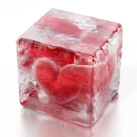 Frozen Ice, 3d Illustration, Mexican Food, Ice Cube, Red Heart, Stock Illustration, Frozen, Red