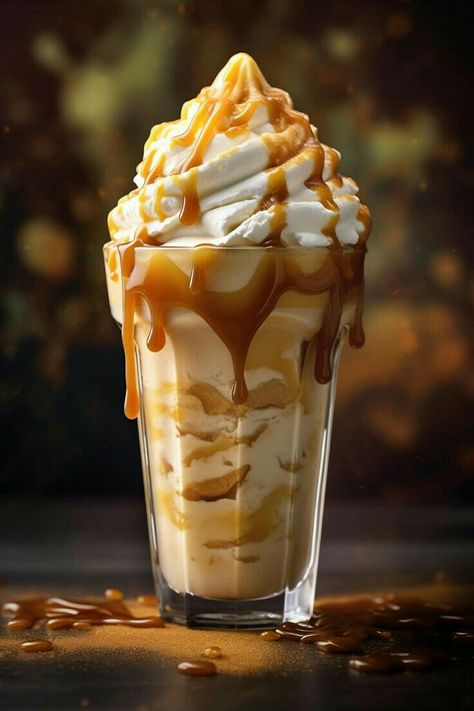 Iced Caramel Frappuccino, Caramel Milkshake Aesthetic, Frappe Photography, Frappuccino Aesthetic, Frappe Aesthetic, Caramel Photography, Beverages Aesthetic, Caramel Aesthetic, Caramel Milkshake