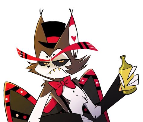 Drunk Cat, Hazbin Hotel Husk, Walpapers Cute, Hotel Trivago, Hotel Staff, Vivziepop Hazbin Hotel, Hotel Art, Oui Oui, Drawing Reference Poses