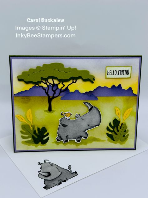 Rhino Ready, Whimsical Cards, Rhinos, Fancy Fold Cards, Su Cards, Friendship Cards, Stamping Up Cards, Some Cards, Animal Cards