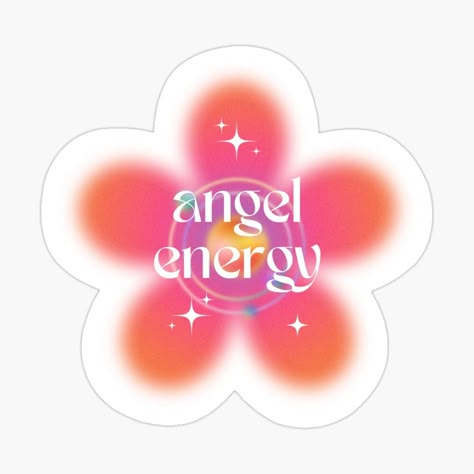 Pink and orange aura flower with angel energy quote Notes For Diary, Aura Stickers, Pink And Orange Aura, Green Aesthetic Cute, Stickers Rosa, Aura Flower, Insane Core, Aura Love, Y2k Aesthetic Pink