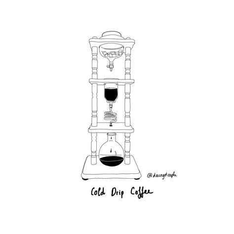 Coffee Machine Illustration, Cold Drip, Coffee Illustration, Illustration Painting, Drip Coffee, Drip Coffee Maker, Cold Brew, Visual Communication, Coffee Brewing