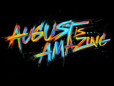 August is Amazing Summer Experiments, Midnight Summer, Typography Served, Typo Design, Type Treatments, 3d Text, Tshirt Ideas, Calligraphy Letters, Calligraphy Design