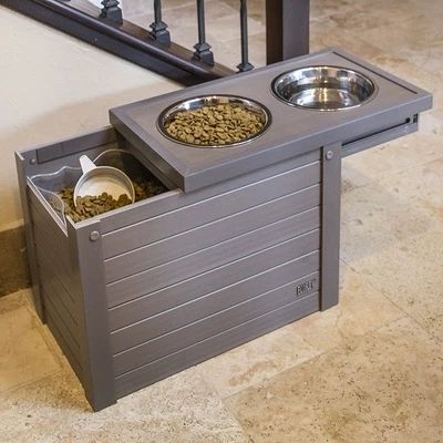 Large Dog Food Storage, Dog House Diy Outdoor, Dog Food Station, Puppy Room, Dog Feeding Station, Outdoor Dog House, Dog House Diy, Dog Food Storage, Dog Rooms