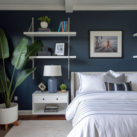 Refresh a men's bedroom with a sleek, modern touch by using a neutral color palette like gray, navy, and earthy tones. Upgrade the bed with high-quality sheets, a textured duvet, and layered pillows for added comfort.Add personality through minimalist art, floating shelves, and a large mirror. Finish with a cozy area rug, a few green plants, and subtle, woodsy scents for a relaxing vibe. Refresh Man, Textured Duvet, Mens Bedroom, Bedroom Refresh, Large Mirror, Bedside Lamp, Neutral Colour Palette, Minimalist Art, Home Bedroom