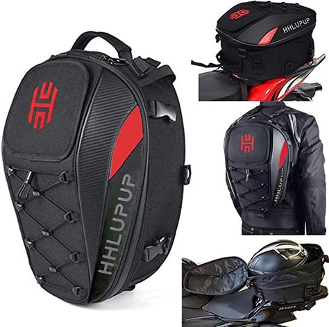 Amazon.com: Motorcycle Tail Bag Seat Helmet - 38L Motorcycle Backpack Waterproof Luggage Bags (Red) : Automotive Motorcycle Backpacks, Golf Shoe Bag, Helmet Bag, Field Bag, Motorbike Helmet, Biker Gear, Travel Laptop Backpack, Backpack Waterproof, Stylish Backpacks