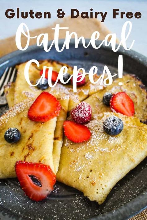 Perfect for breakfast or brunch, these easy oatmeal crepes are incredibly light and tender! This recipe comes together in just over half an hour and is made with just a few staple ingredients you probably already have at home. Crepes Recipe Breakfast, Dinner Crepes, Best Crepe Recipe, French Crepe Recipe, Breakfast Skillet Recipes, Easy Crepe Recipe, Menu Sarapan Sehat, Crepe Batter, Crepe Recipe