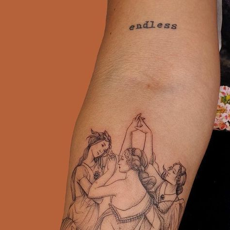 Mariana Oliveira on Instagram: "The three Graces 〰️ obrigada Inês!" The Three Graces Tattoo, The Three Graces, Big Three Tattoo, Three Graces Tattoo, Tattoos For Three, Three Tattoo, Grace Tattoos, X Tattoo, Cute Tiny Tattoos