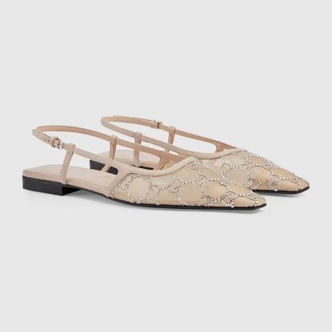 Shop the Women's GG slingback ballet flat in white at GUCCI.COM. Enjoy Free Shipping and Complimentary Gift Wrapping. Casual Ballet Flats, Gucci Flats, Designer Ballet Flats, Chanel Flats, Timeless Shoes, Flats For Women, Best Flats, Designer Flats, Slingback Flats