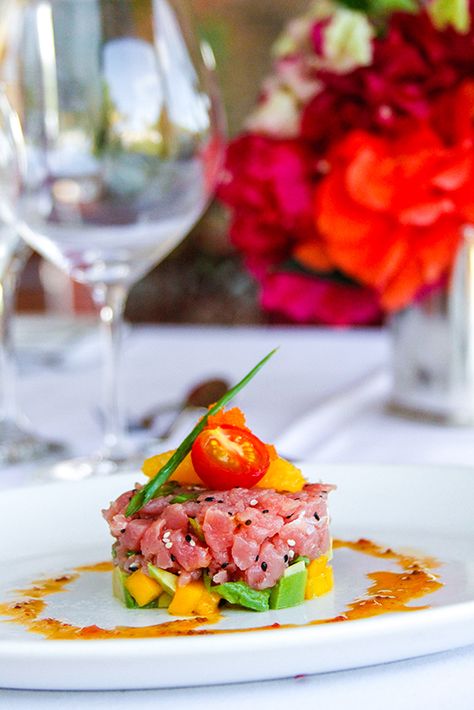 Tuna Tartare Avocado Mango, Tuna Tartare Plating, Tuna Tartare Avocado, Radish Salsa, Naturally Whiten Teeth, Tartare Recipe, Tuna Tartar, Tuna Tartare, Easy Sushi