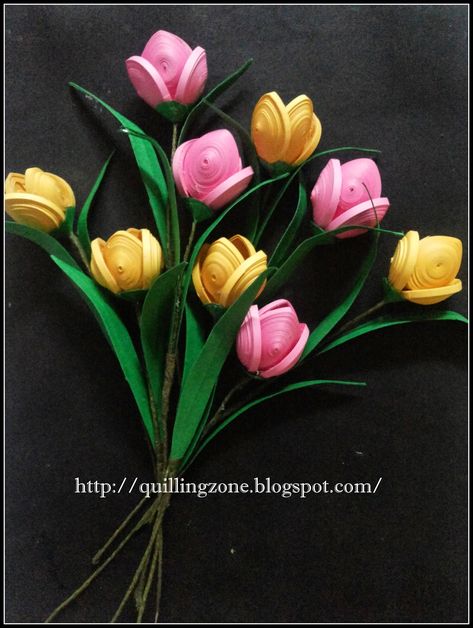 Quilled Tulips, Quilled Roses, Flowers Paper Craft, Amsterdam Airport, Diy Quilling Crafts, Paper Quilling Tutorial, Diy Pop, Make Paper Flowers, Paper Quilling Flowers