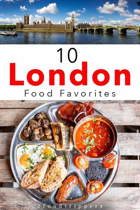 We share the must-eat London food favorites that you need to try in London. If you're wondering what to eat in London, we've got you covered. #London #LondonFood #WhatToEatInLondon #FishAndChips #ScotchEggs #EnglishBreakfast Best Breakfast In London, Best Food Places In London, London Cheap Eats, London Where To Eat, Best Food London, London Cheap, London England Travel, London Eats, London Vacation