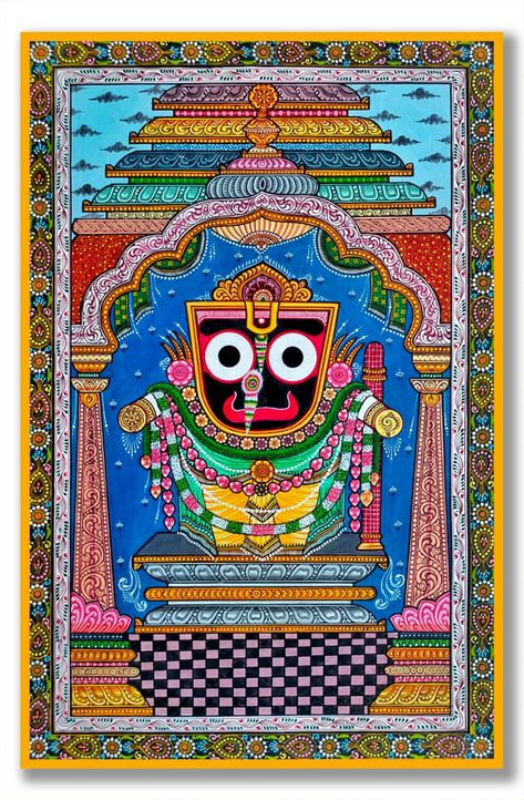 Jaganath Prabhu Mandala Art, Patachitra Paintings Jagannath, Jagannath Madhubani Painting, Pattchitra Painting Borders, Jagganath Lord Painting On Canvas, Jaganath Prabhu Painting, Patachitra Paintings Design, Jaganath Prabhu Drawing, Pattachitra Art Paintings