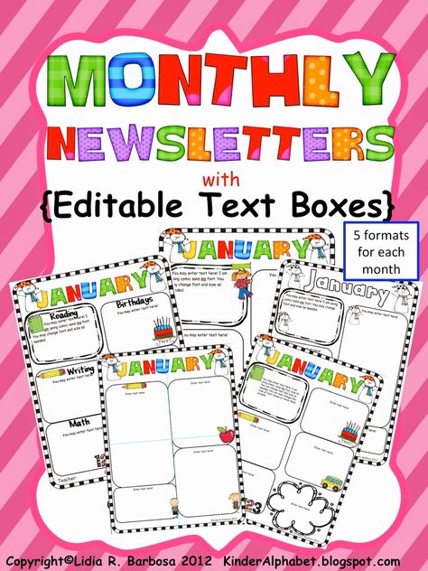 Free Editable Newsletter Templates Fresh Kinder Alphabet — Teacher Resources In English and Spanish Preschool Newsletter, Newsletter Template Free, Parent Teacher Communication, The Kissing Hand, Classroom Newsletter, Newsletter Template, Teacher Organization, Beginning Of School, Teacher Tools