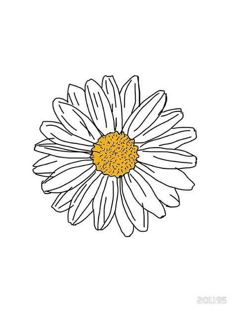 Daisy by 201195 Diy T Shirt Ideas Paint, Daisy Drawing, Tumblr Stickers, Small Drawings, Flower Doodles, Aesthetic Stickers, Daisy Flower, Flower Drawing, Cute Stickers