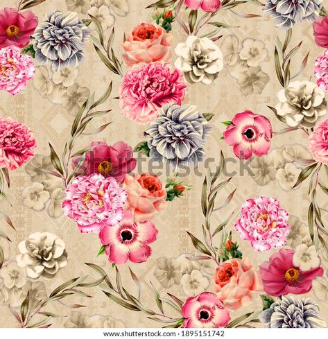 Dwarikadhish Hd Wallpaper, Digital Borders Design, Pattern Seamless, Digital Flowers, Flower Art Painting, Flowers Pattern, Botanical Flowers, Flower Illustration, Free Design Resources