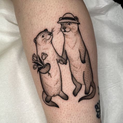 Two otters in love 🦦 for Anastasia 💙 thank you for coming again , I loved making these for you ! 💙 My bookings are open for June-July-August ⭐️ made at @truelovetattoocollective ⭐️ Two Otters Tattoo, Otters Tattoo, Otters In Love, Two Otters, Otter Tattoo, Patchwork Tattoos, Stylist Tattoos, Tat Ideas, Ink Sketch