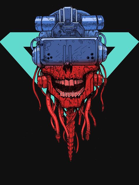 "cyber punk skull" T-shirt by neplox #Aff , #sponsored, #punk, #cyber, #skull, #neplox Cyberpunk Skull Art, Head Explode Art, Robot Artwork, Cyberpunk Artwork, Cyberpunk Skull, Robots Artworks, Punk Logo, Zombie Illustration, Electronics Wallpaper