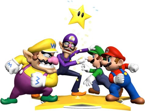 Mario & Luigi vs. Wario & Waluigi Wario Costume, Mario All Stars, Mario Y Luigi, Super Mario Games, Diddy Kong, Donkey Kong Country, Mario Luigi, Super Mario Art, Super Mario Brothers