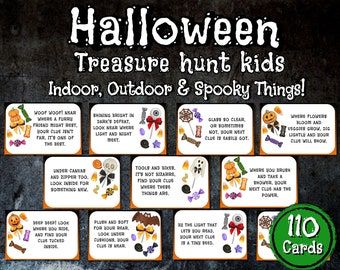 Halloween Activities Party, Halloween Scavenger Hunt For Kids, Halloween Treasure Hunt, Halloween Riddles, Clue Cards, Treasure Hunt For Kids, Halloween Scavenger Hunt, Adventure Quest, Scavenger Hunt For Kids