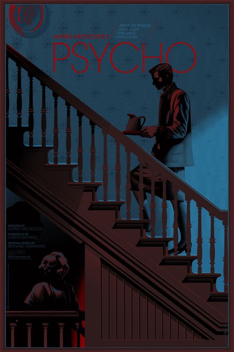 Psycho poster by Laurent Durieux Ig Store, Mondo Posters, Alfred Hitchcock Movies, Film Vintage, Film Posters Art, Movie Artwork, Best Movie Posters, Film Horror, Horror Posters