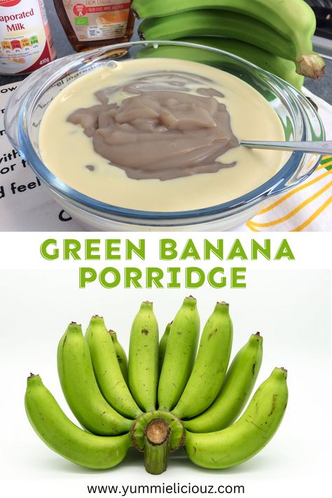 How to make green banana porridge. Perfect for breakfast. Healthy and delicious! Green Banana Porridge Recipe, Banana Porridge Recipes, Banana Porridge, Healthy Banana Recipes, Unripe Banana, How To Make Green, Banana Uses, Porridge Recipes, Green Eating