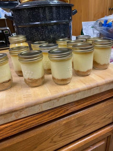 A Sweet Triumph: Canning a Delicious Cheesecake for the First Time Canned Cheesecake In A Jar, Canning Cheesecake In A Jar, Canning Cheesecake, Canned Desserts, Canning Desserts, Canning Planner, Mason Jar Cheesecake, Dry Canning, Pressure Canning Recipes