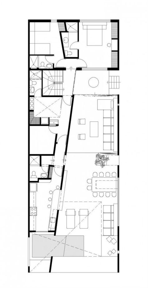 Architectural Drawings Angular Architecture, Kitchen Floor Plans, Casa Country, Narrow House, Architecture Images, Diagram Architecture, Shipping Container Homes, Alternative Health, Building Plans