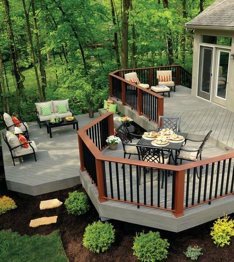 Multi Level Deck, Patio Deck Designs, Deck Designs Backyard, Deck Designs, Timber Deck, Decks Backyard, Backyard Deck, Dream Backyard, Decks And Porches