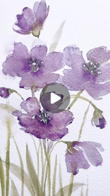 Simple Watercolor Flowers, Watercolour Drawings, Painting Flowers Tutorial, Learn Watercolor Painting, Art Tutorials Watercolor, Watercolor Flowers Tutorial, Watercolor Paintings For Beginners, Watercolor Flower Art, Watercolor Art Lessons